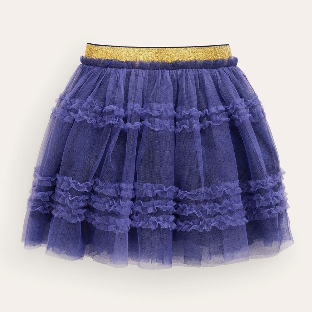 Boden Tulle Mini Skirt Starboard Blue 11-12 Girls